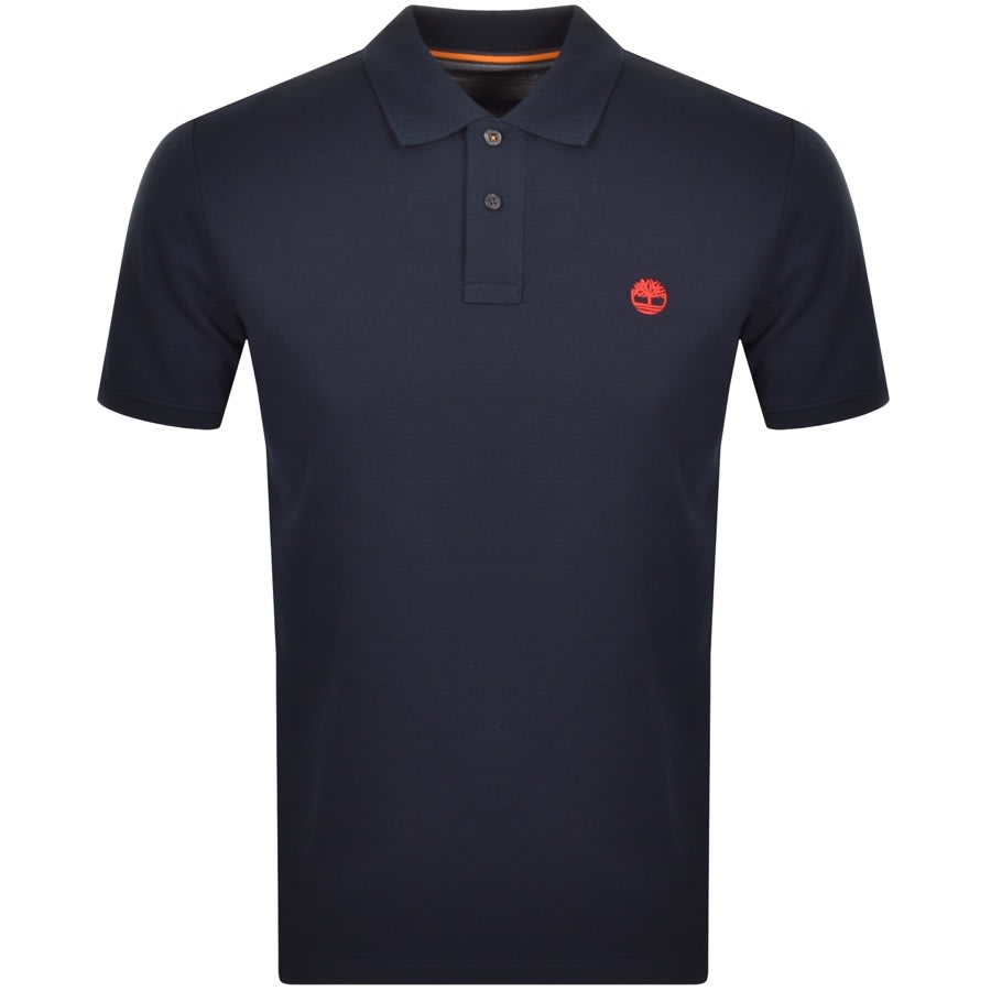 Alternative Image for ProductTimberland Logo Short Sleeved Polo T Shirt Navy1